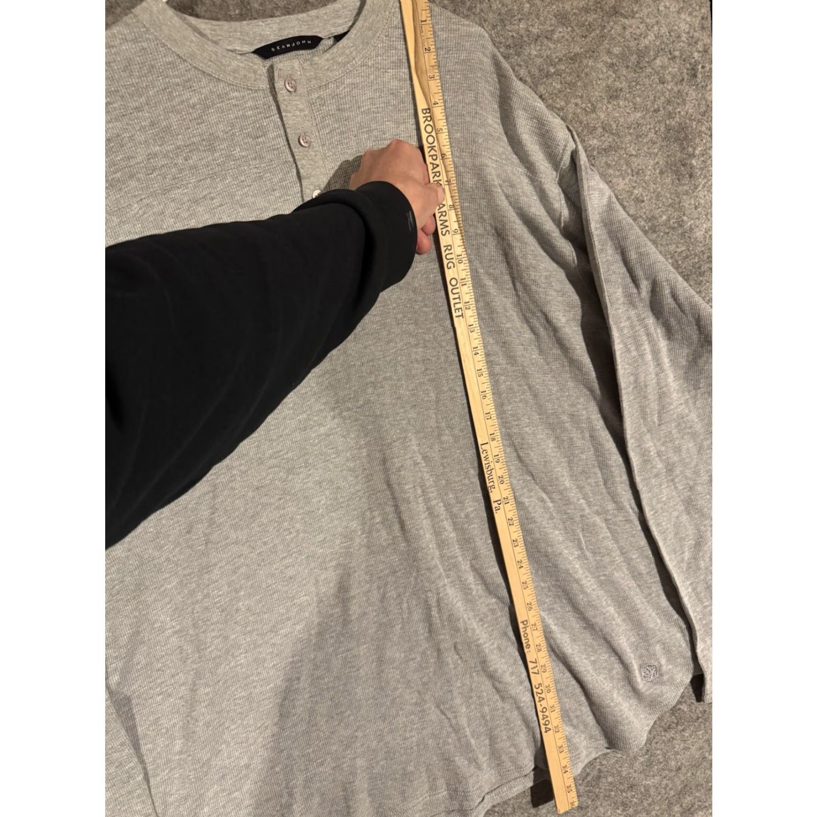 Sean John VINTAGE Sean John Mens Waffle Knit Henley Shirt 3XB Streetwear Hip Hop Dexter Morgan Gray Long Sleeve Cotton Knit T-Shirt Mens Size US XXL / EU 58 / 5 - 3 Thumbnail