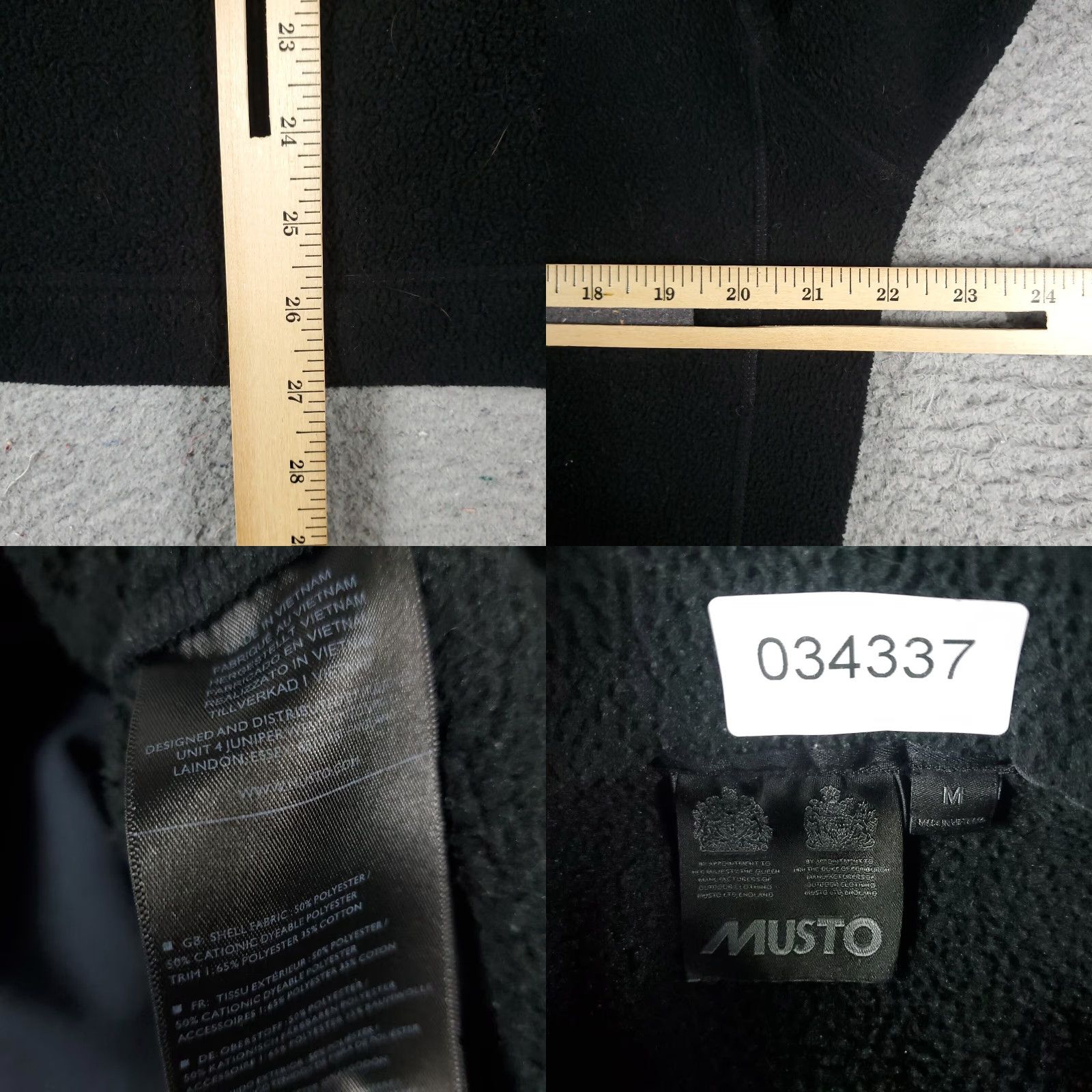 Musto MUSTO Sweater Mens M Black Full Zip Outdoor Fleece Polyester Logo Pockets Size US M / EU 48-50 / 2 - 8 Thumbnail