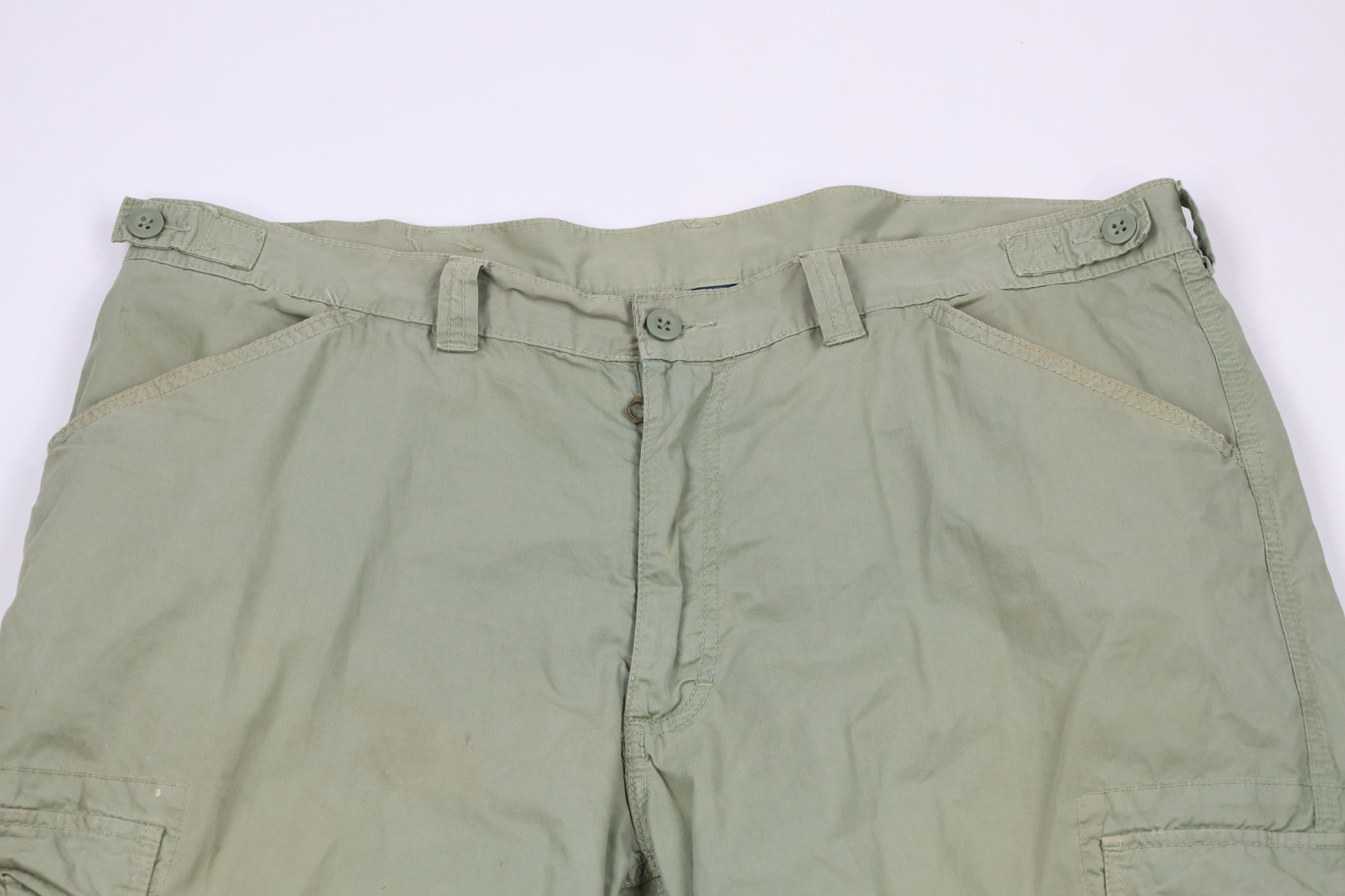 Ralph Lauren × Vintage Vintage 90s Ralph Lauren Military Wide Leg Cargo Pants Green Size US 40 / EU 56 - 2 Thumbnail