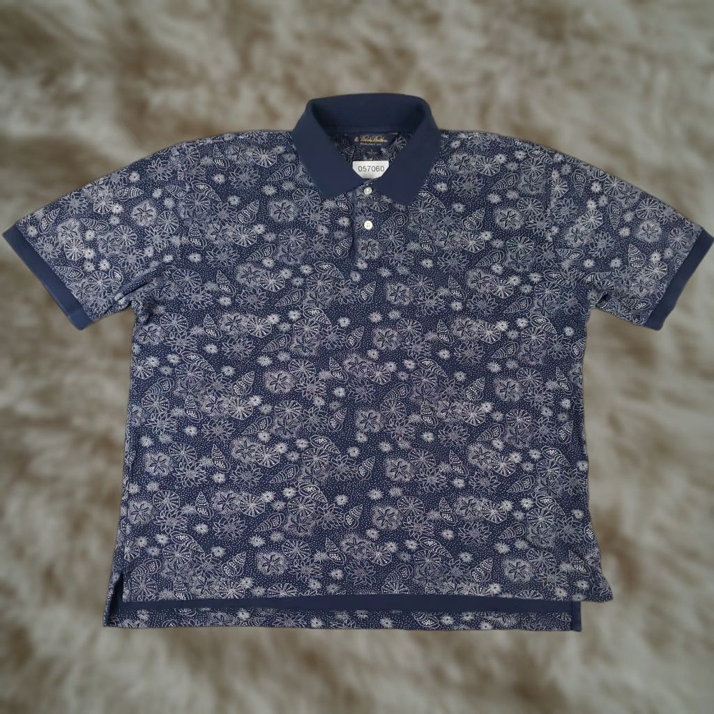 Brooks Brothers Brooks Brothers Men’s Cotton Polo Shirt Large Short Sleeve Blue Seashell Print Size US L / EU 52-54 / 3 - 1 Thumbnail