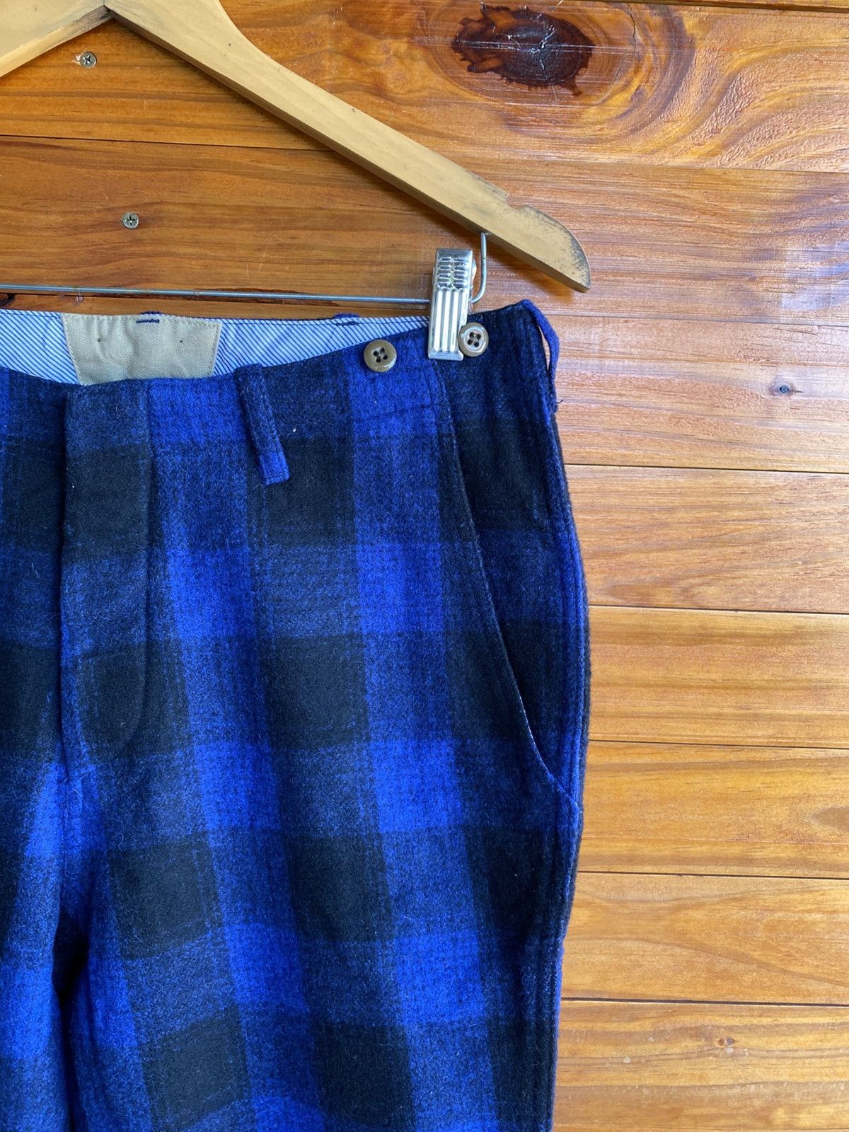 BEAUTY&YOUTH Vintage Japanese Blue Check Wool Jogger Pants Size US 30 / EU 46 - 6 Thumbnail