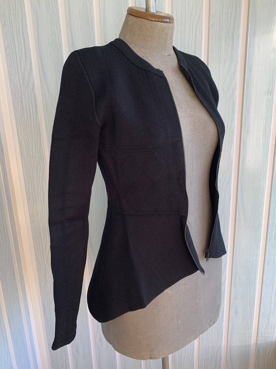 Designer × Scanlan Theodore Scanlan Theodore Black Crepe Knit Viscose & Polyamide Jacket Size S / US 4 / IT 40 - 3 Thumbnail