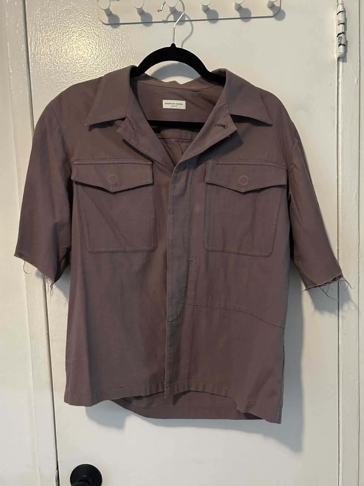 Dries Van Noten Dries Van Noten Cotton Button Up Raw Edge Shirt Size US S / EU 44-46 / 1 - 1 Thumbnail