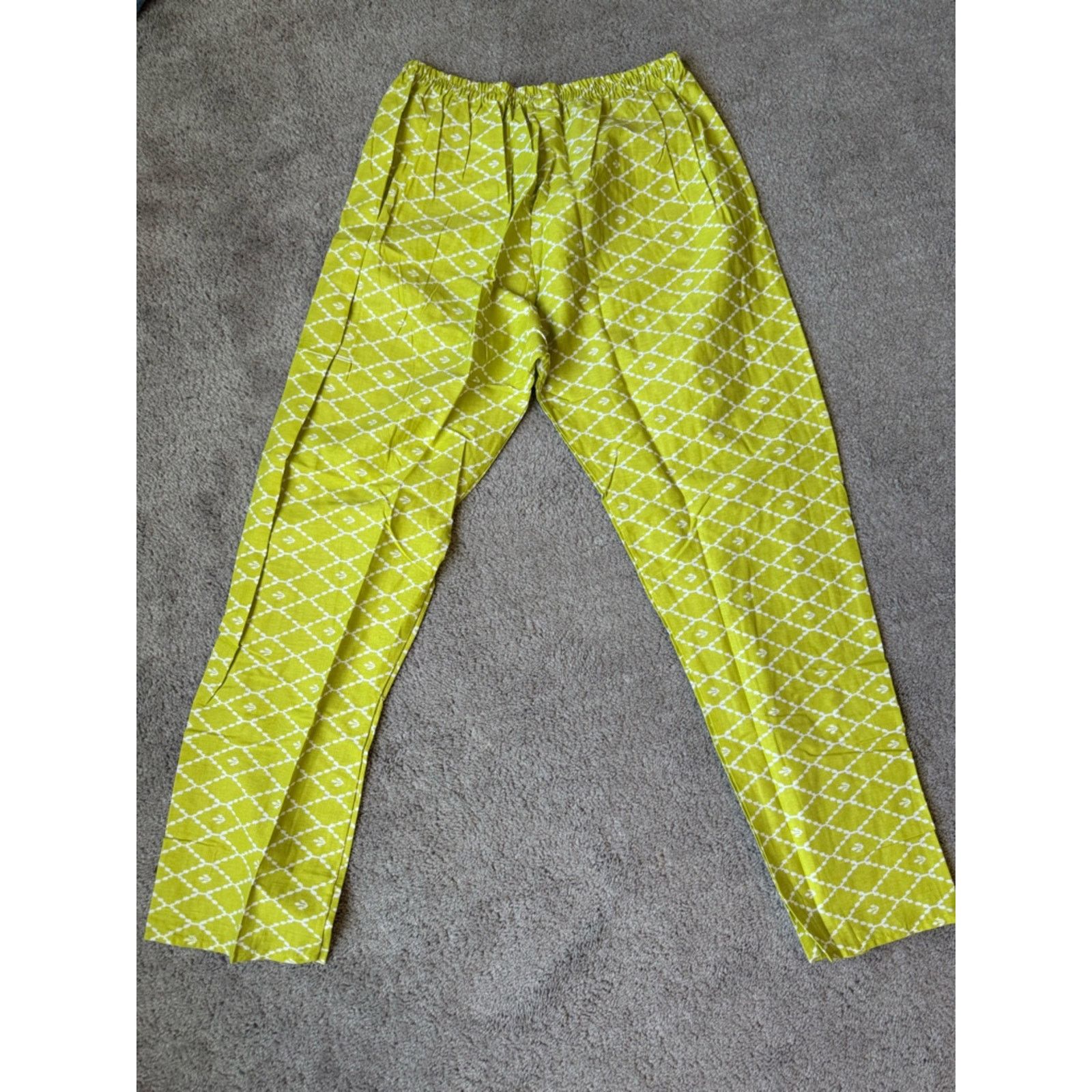 & Other Stories NWOT Vibrant Lime Green Diamond Print Button-Front Coord Set Size S / US 4 / IT 40 - 6 Thumbnail