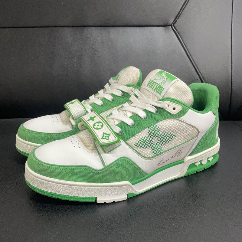 Louis Vuitton Louis Vuitton Green and White Casual Trainers 0079 Size US 8.5 / EU 41-42 - 1 Thumbnail