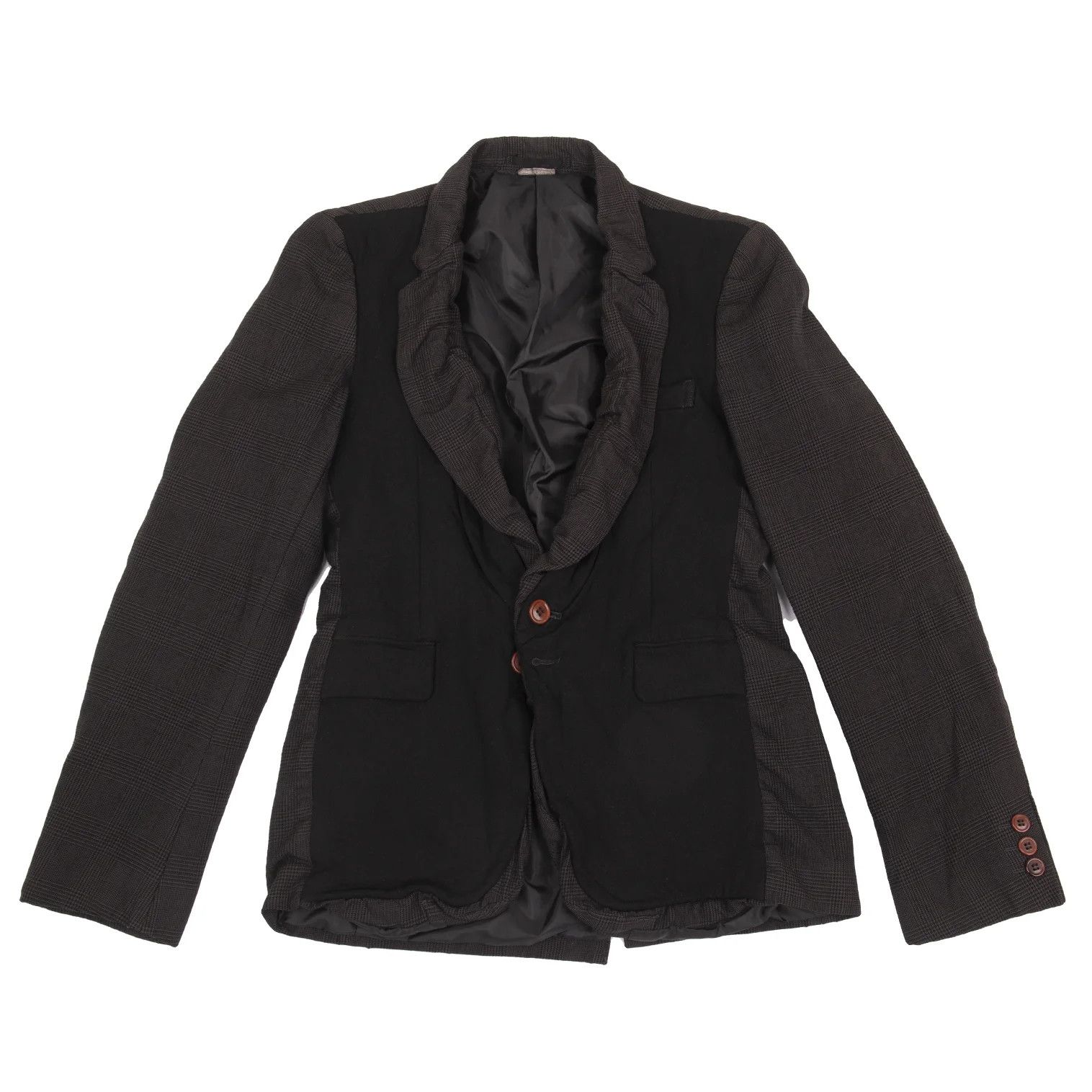 Comme des Garcons Homme Plus Glen Check Material Mix Jacket in Black Charcoal, Size S Size US S / EU 44-46 / 1 - 1 Preview