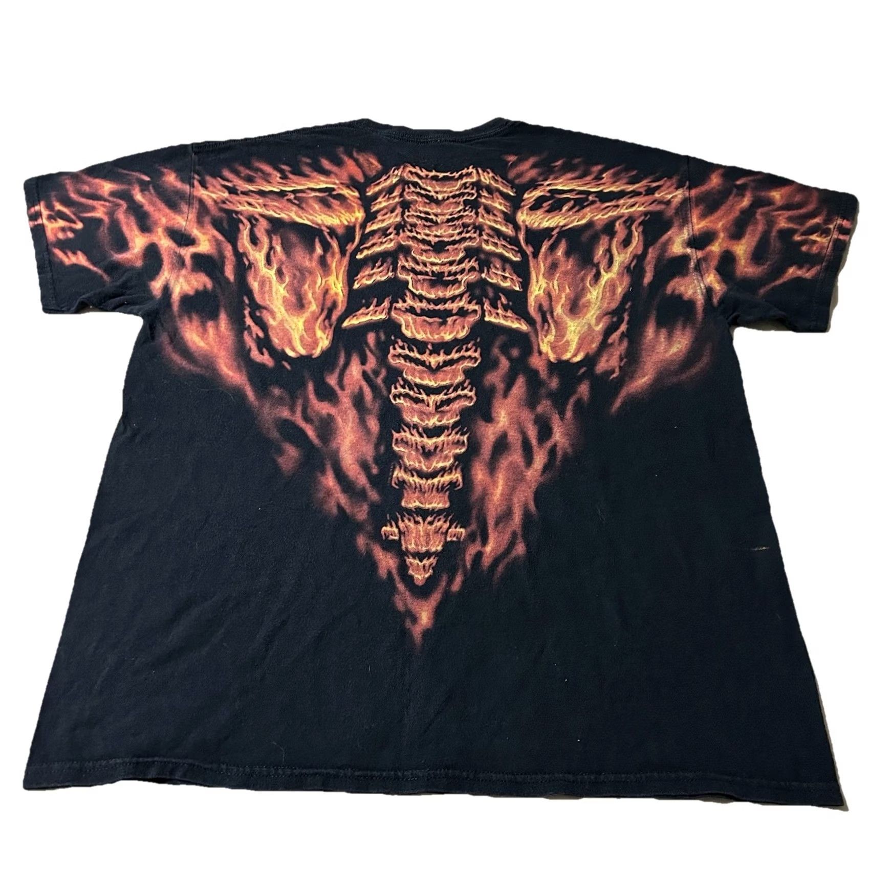 Liquid Blue Liquid Blue Flame Skull Grunge All Over Print Shirt L Mens Black Size US L / EU 52-54 / 3 - 2 Thumbnail