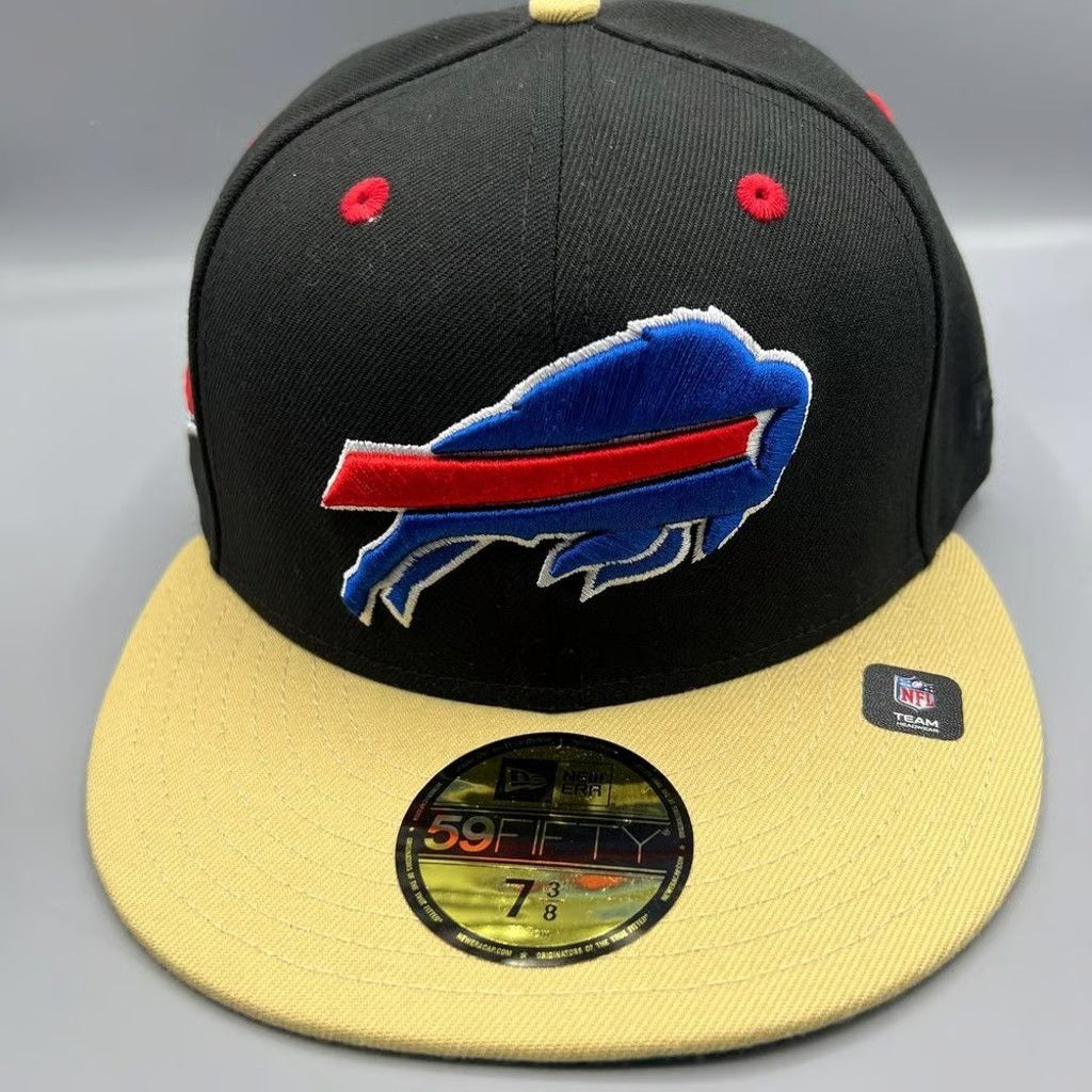 New Era Buffalo Bills Hat Men 7 3/8 Black 59Fifty New Era Fitted Cap Size ONE SIZE - 2 Thumbnail