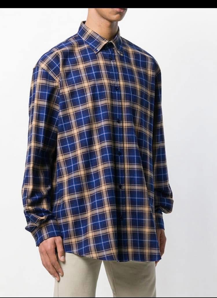 Balenciaga Back logo flannel Size US XL / EU 56 / 4 - 4 Thumbnail