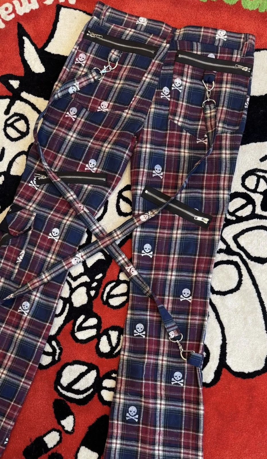 Other Wrstwrstwrst Skull Plaid Bondage Denim Size US 32 / EU 48 - 2 Thumbnail