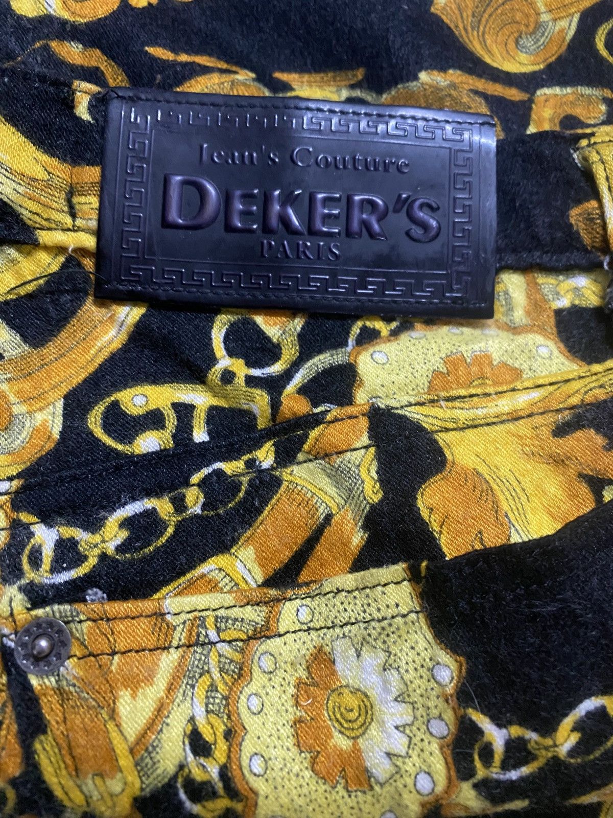 Vintage Vintage 80s Dekers Barocco Motive Made In France Pants Size 28" / US 6 / IT 42 - 5 Thumbnail