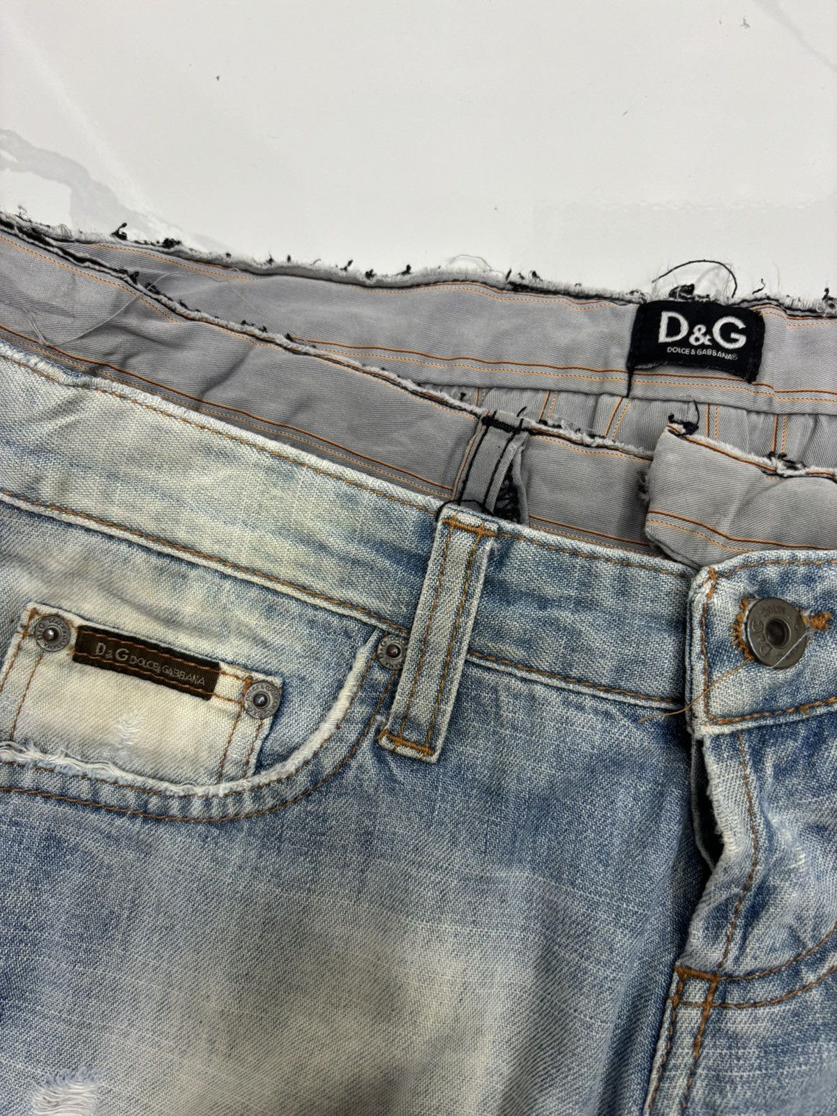 Dolce & Gabbana Dolce & Gabbana Double Waist Thrashed Distressed Denim Jeans Size 30" / US 8 / IT 44 - 9 Thumbnail