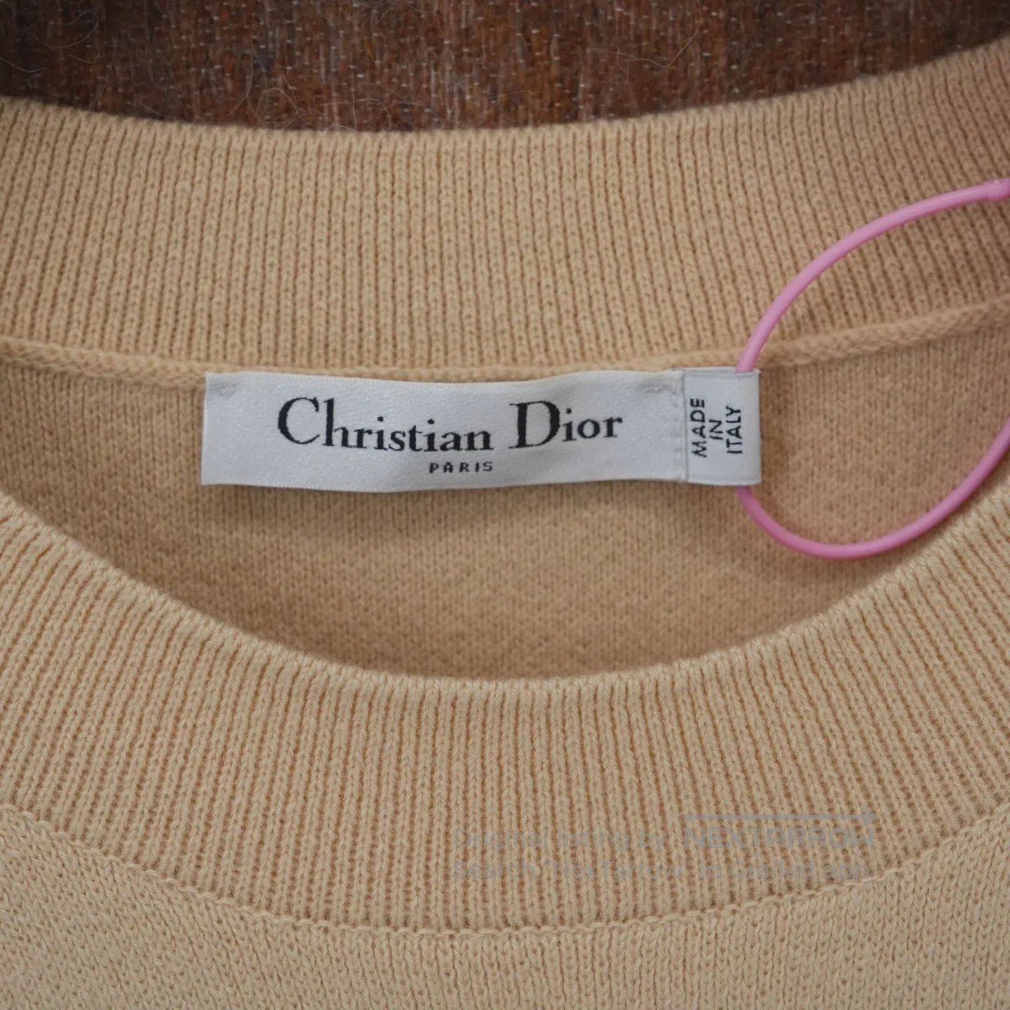 Dior Dior sizeF38 Beige Logo Striped Cashmere Sweater with Hood Size M / US 6-8 / IT 42-44 - 4 Thumbnail