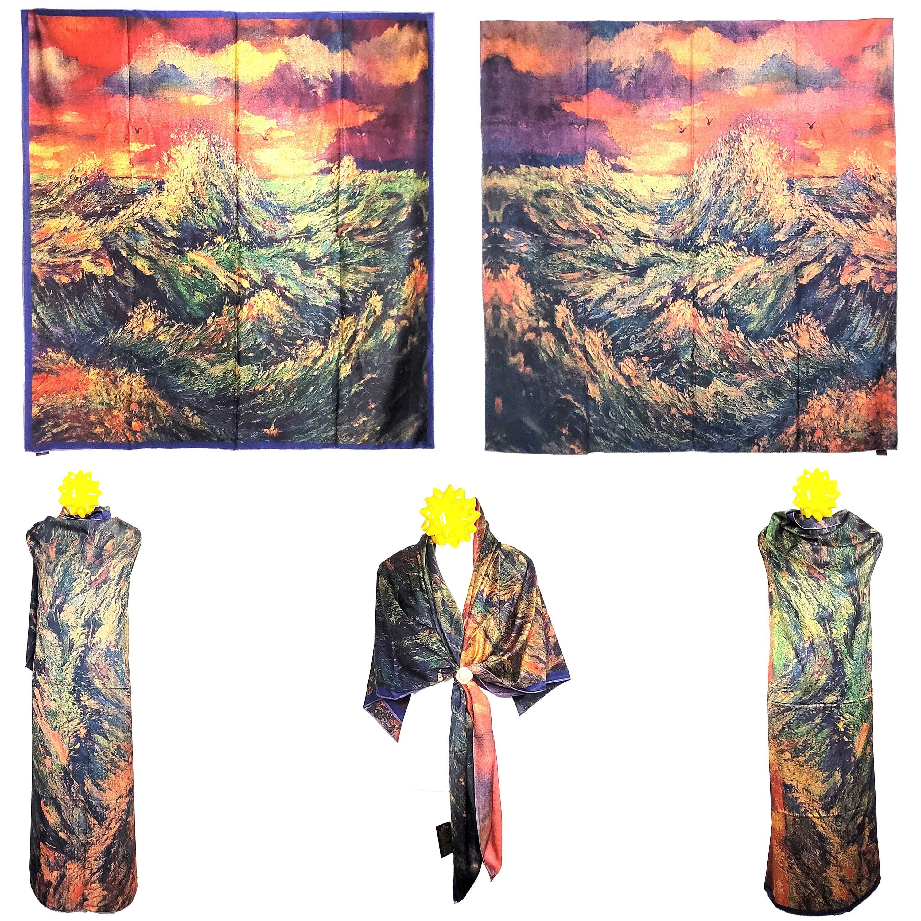 Other NWT Double Sided Silk Scarf 52"x52" Large Square Wrap 3224 Size ONE SIZE - 1 Thumbnail