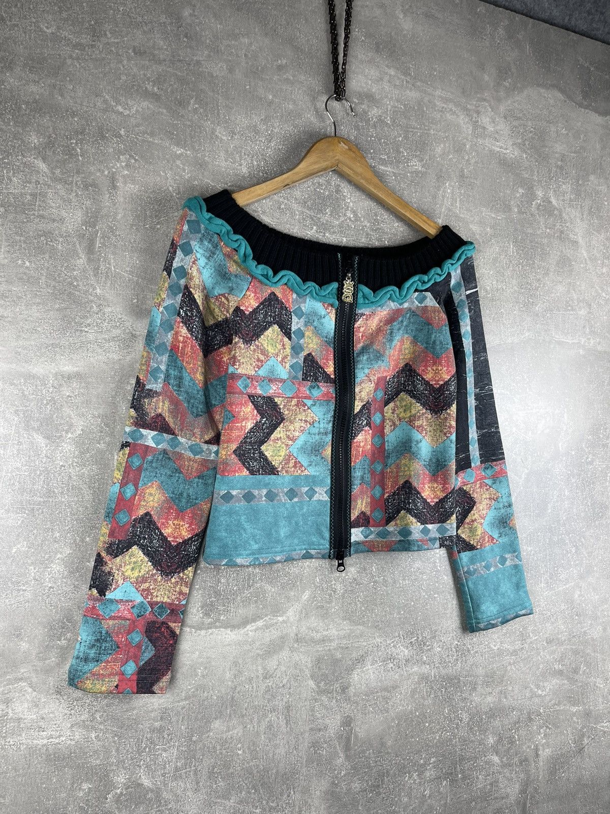 Acne Studios Y2K Save The Queen Multicolor Geometric Knit Zip Jacket Size S / US 4 / IT 40 - 4 Thumbnail