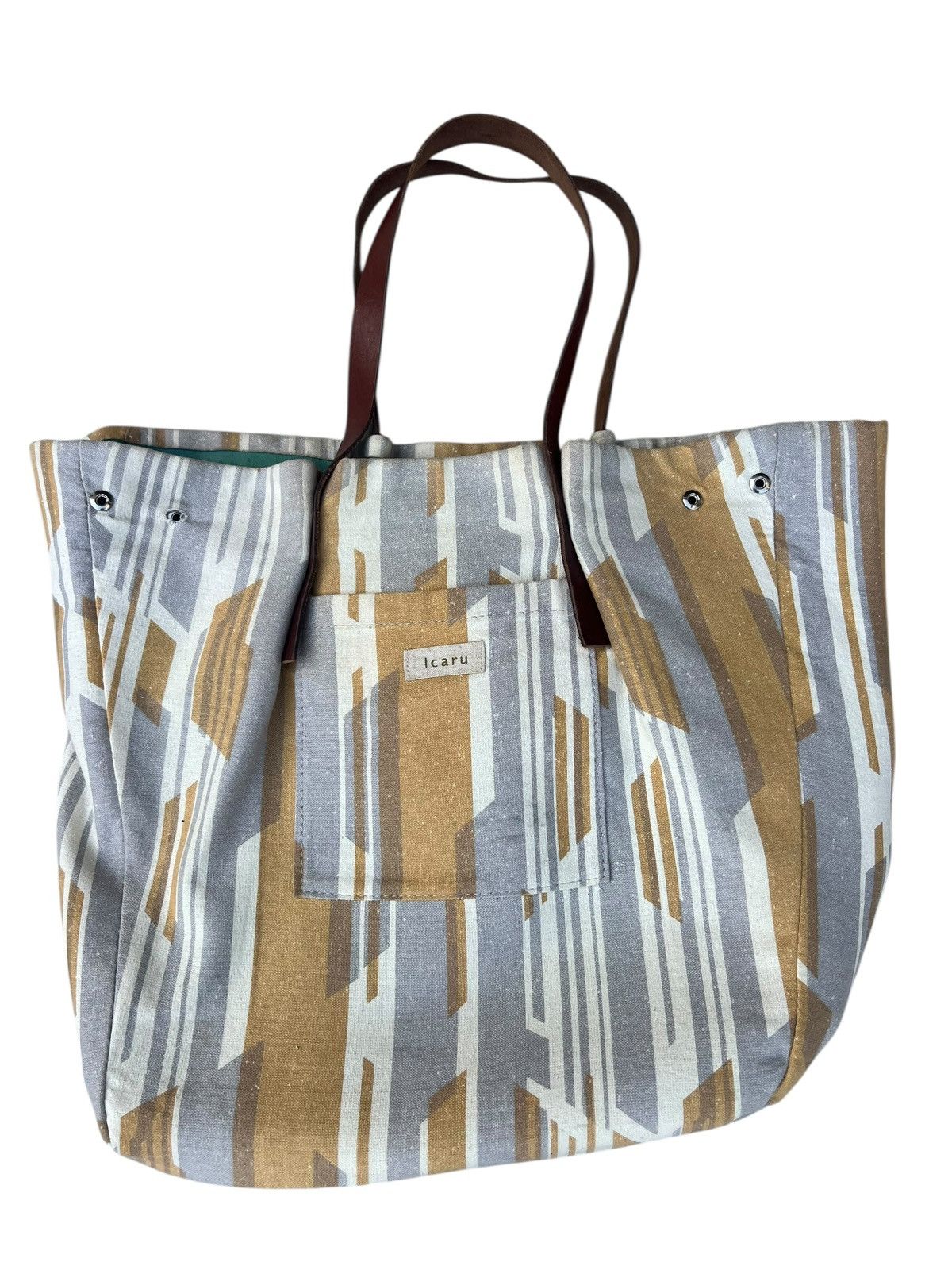 Leather Vintage Icaru Japan Faded Distressed Patina Leather Tote Bag Size ONE SIZE - 13 Thumbnail