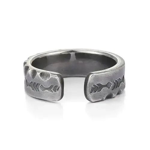 Ring Of Fire Retro Mysterious Lines Pattern Unisex Rings Open Size Size ONE SIZE - 2 Thumbnail