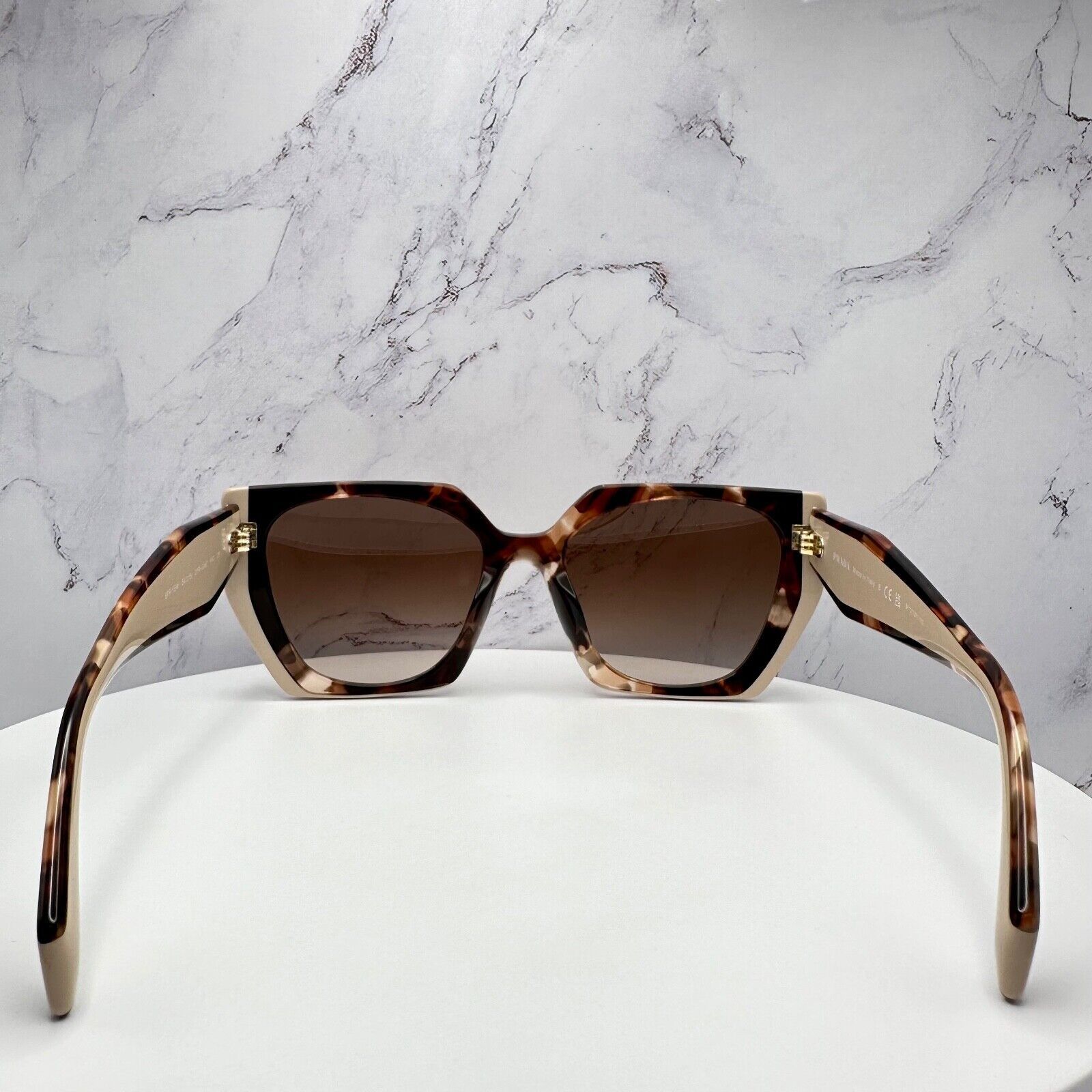 Prada New PRADA Sunglasses Symbole Logo Brown Beige Tortoise Gold Size ONE SIZE - 17 Thumbnail