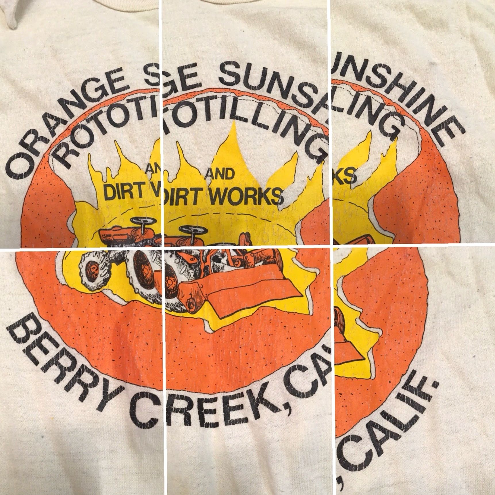 Vintage VINTAGE Orange Sunshine Rototilling And Dirt Works Berry Creek Calif Shirt L Ivory Polo Rugby Short Sleeve Mens/Womens? Size US L / EU 52-54 / 3 - 6 Thumbnail