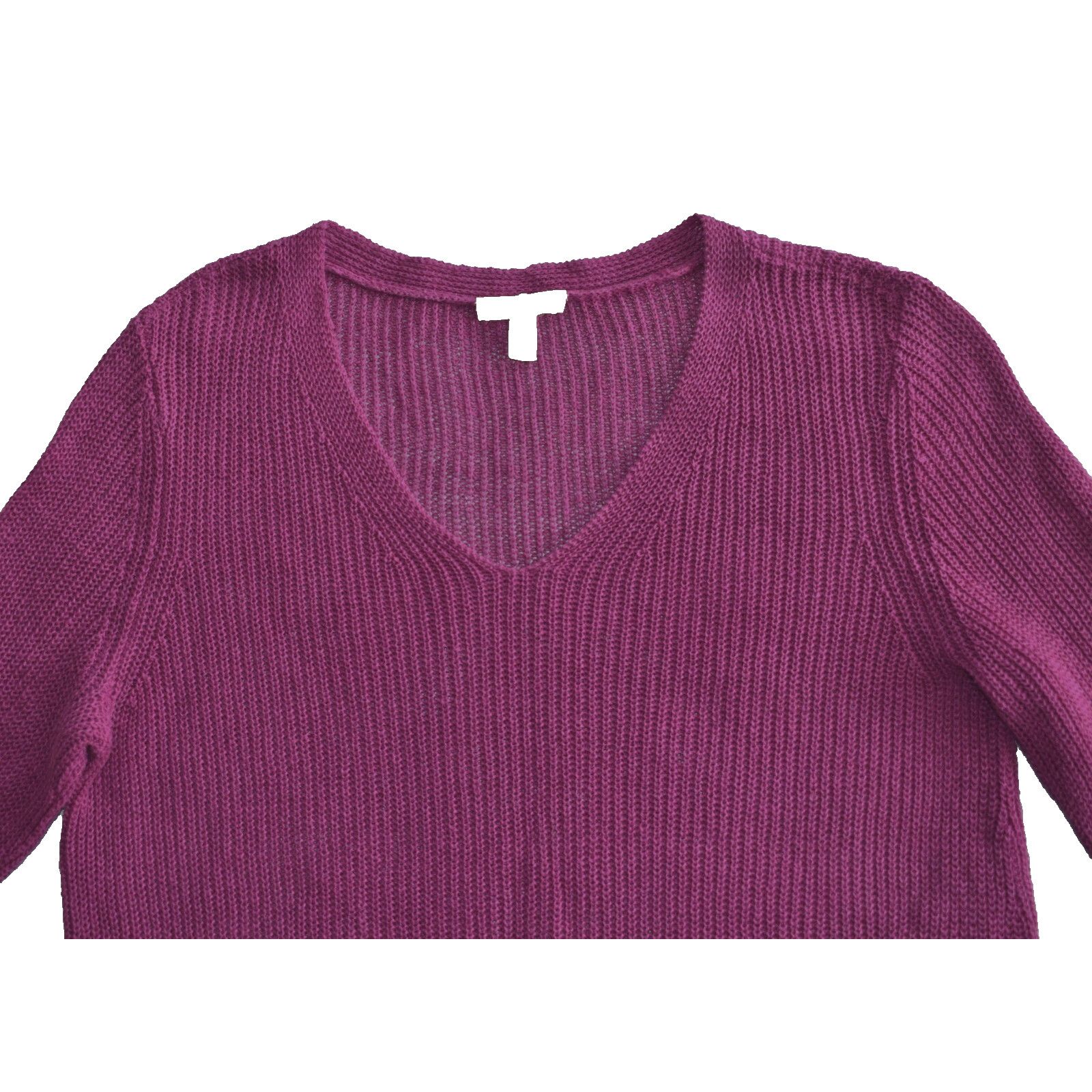 Eileen Fisher EILEEN FISHER Org Linen Knit V Neck Long Sleeve Sweater Sz S Size S / US 4 / IT 40 - 4 Thumbnail