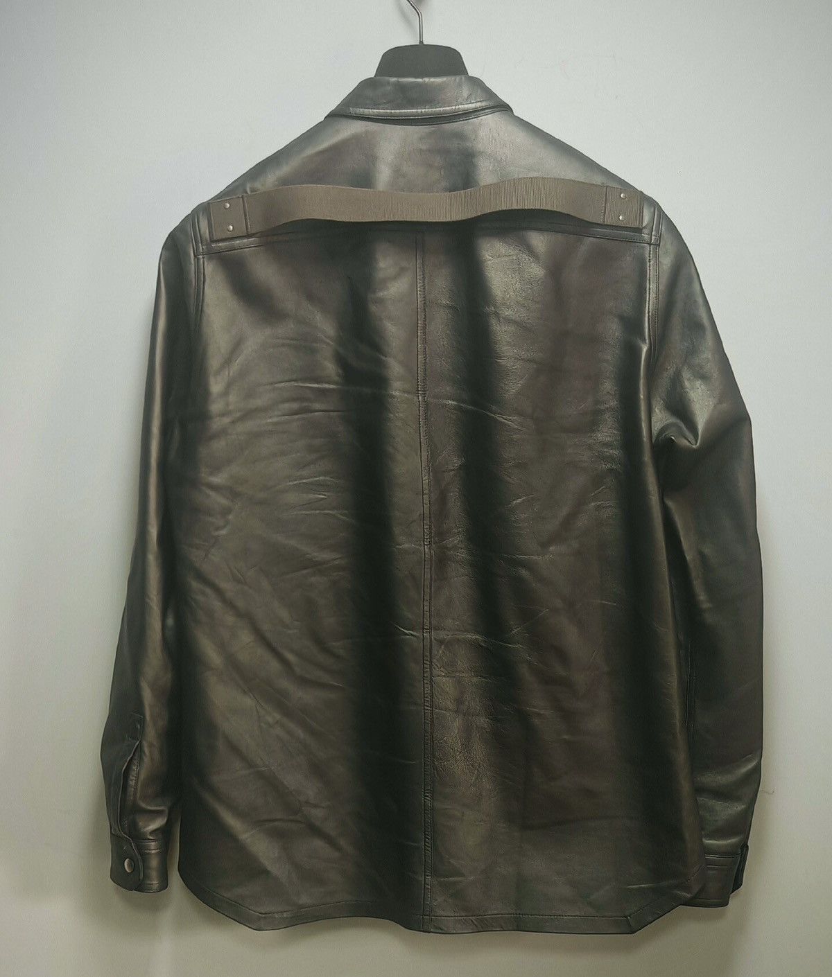 Rick Owens Rick Owens metallic gunmetal coated lamb leather jacket Size US M / EU 48-50 / 2 - 2 Thumbnail
