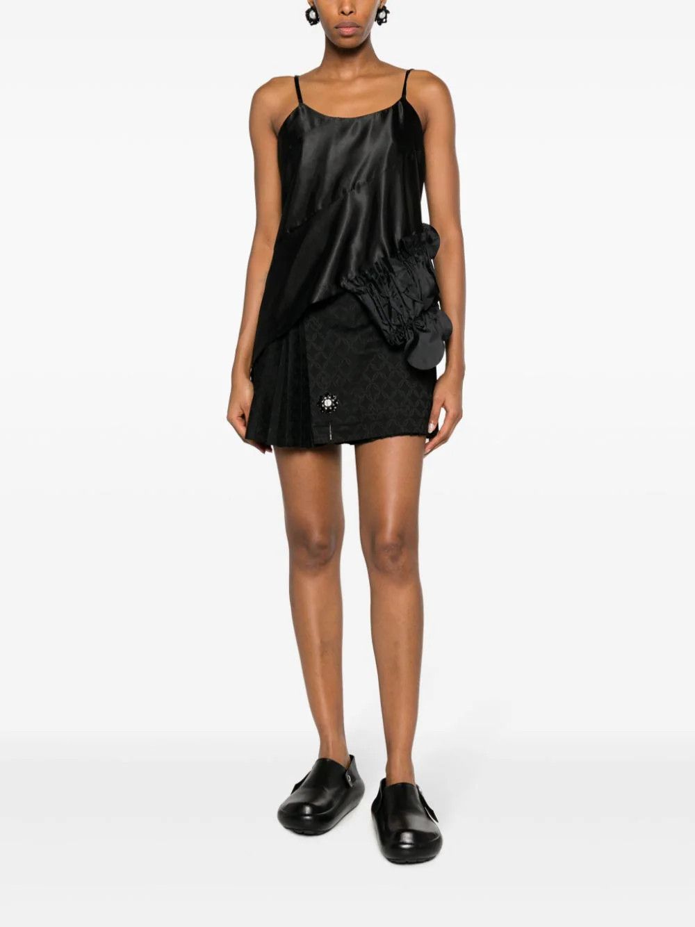 CDG by Comme des Garcons o1mle0824 Satin Asymmetric Top in Black Size XS / US 0-2 / IT 36-38 - 2 Thumbnail