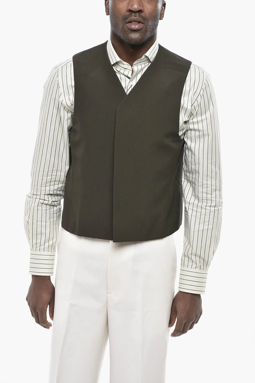 Givenchy og1mm0326 Double-Breasted Wool Vest in Brown Size US S / EU 44-46 / 1 - 1 Thumbnail