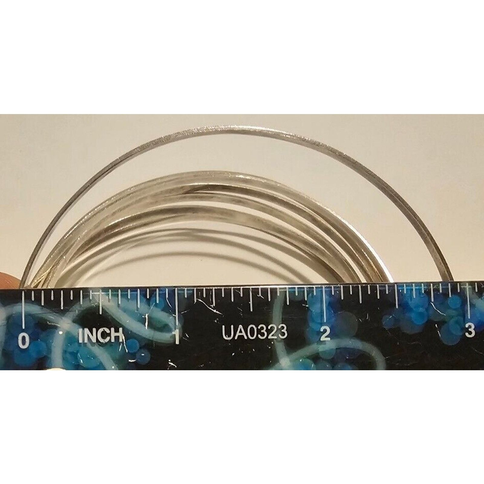 Sterling Silver 925 Silver Semanario 7 Etched Bracelets Bangles 3" Taxco Size ONE SIZE - 9 Thumbnail