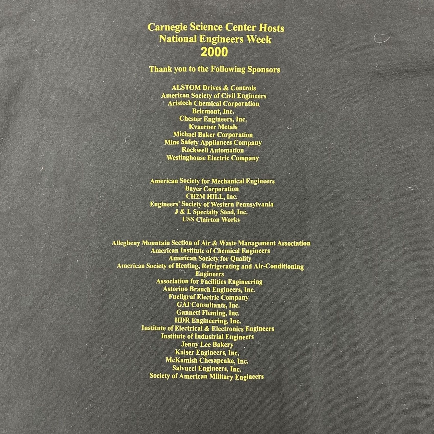 Fruit Of The Loom VINTAGE 2000 Engineers Week Carngie Shirt Mens XL Black Fruit Of The Loom Tee Size US XL / EU 56 / 4 - 4 Thumbnail