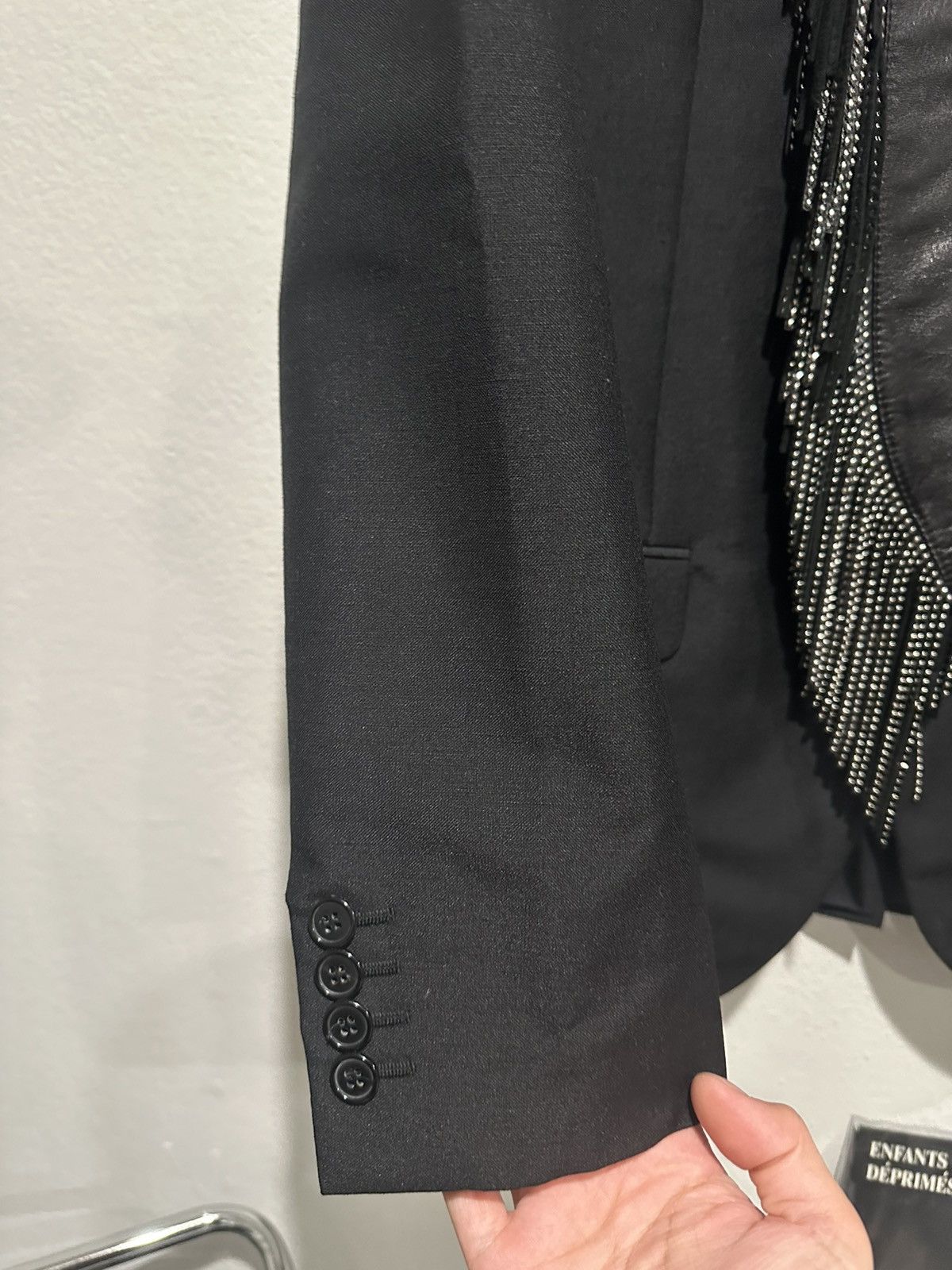 Hedi Slimane × Saint Laurent Paris SS16 Surf Sound Studded Fringe Blazer 48 Size 48R - 4 Thumbnail