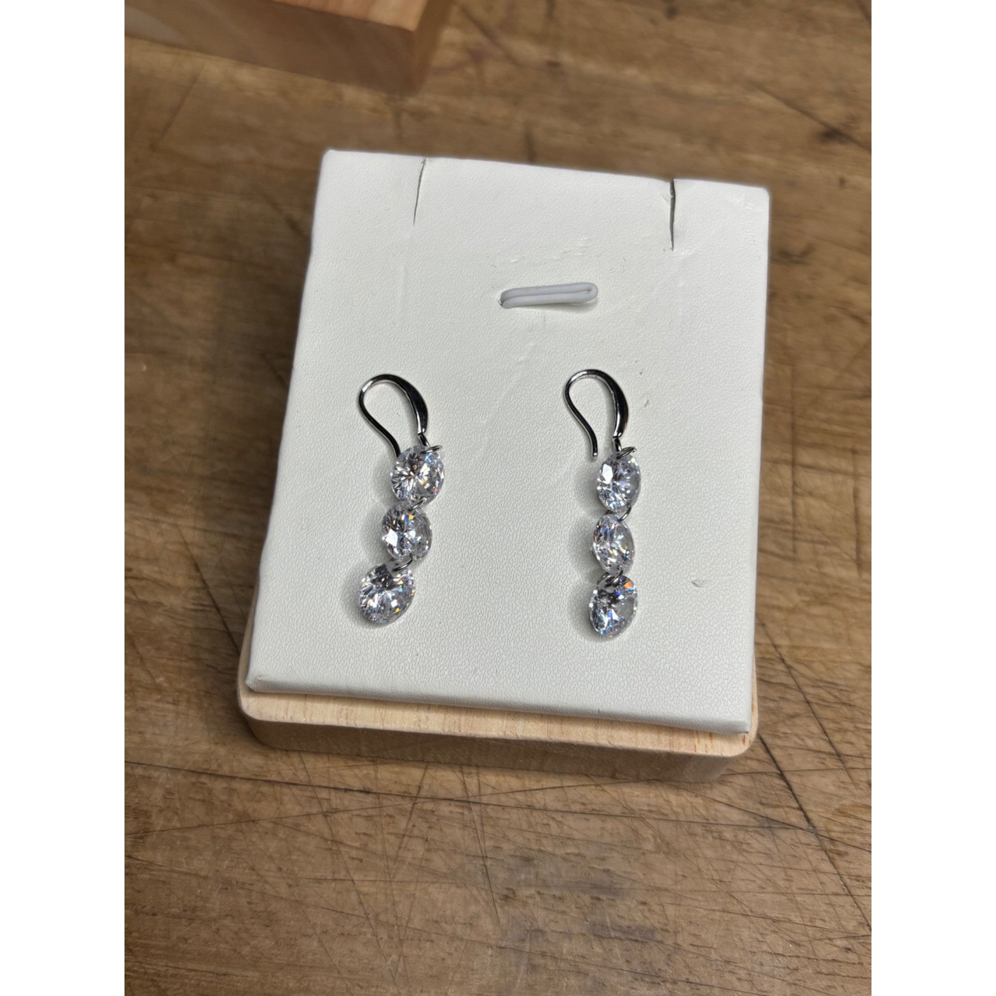 Other Sterling Silver Cubic Zirconia Drop Earrings Size ONE SIZE - 8 Thumbnail