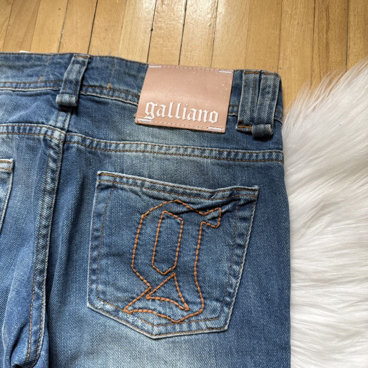John Galliano 📌 NEW John Galliano Y2K 00s Big Logo Straight Jeans Size 25" / US 0 / IT 36 - 5 Thumbnail
