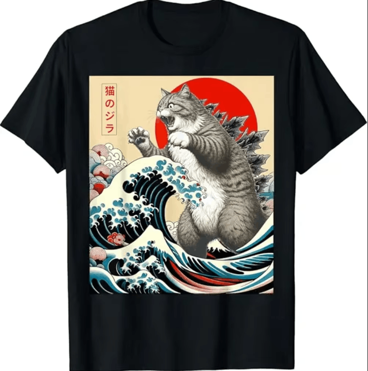 Japanese Brand × Vintage "CatZilla-L" T-shirt Size US L / EU 52-54 / 3 - 1 Thumbnail