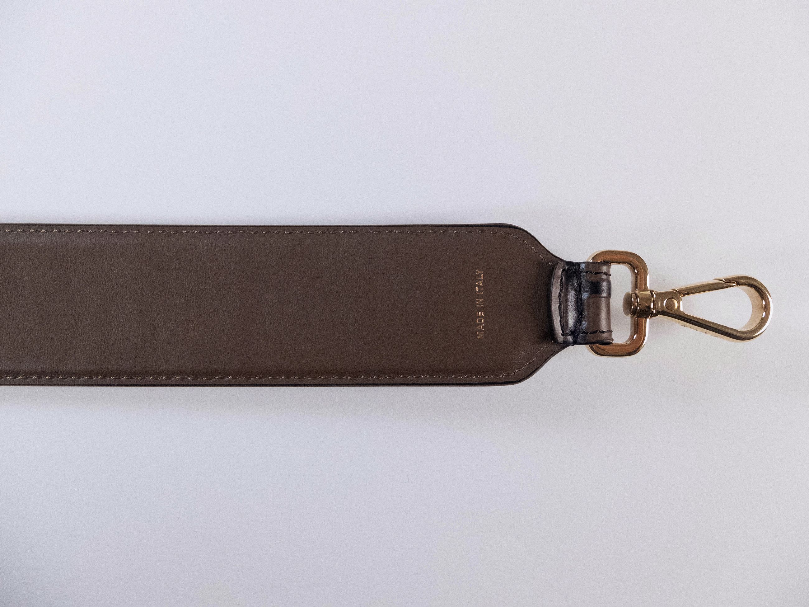 Fendi FENDI Strap You brown & black FF logo leather bag strap Size ONE SIZE - 4 Thumbnail