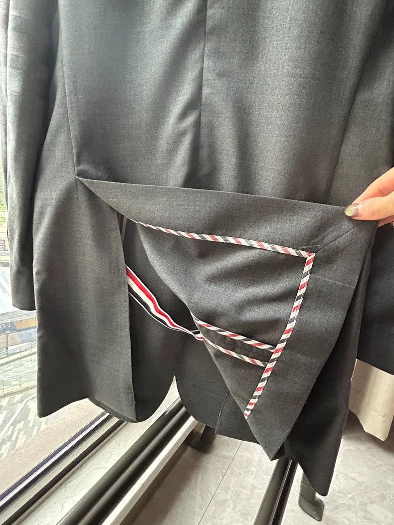 Thom Browne Thom Browne A long dark four-striped wool suit Size 38S - 4 Thumbnail