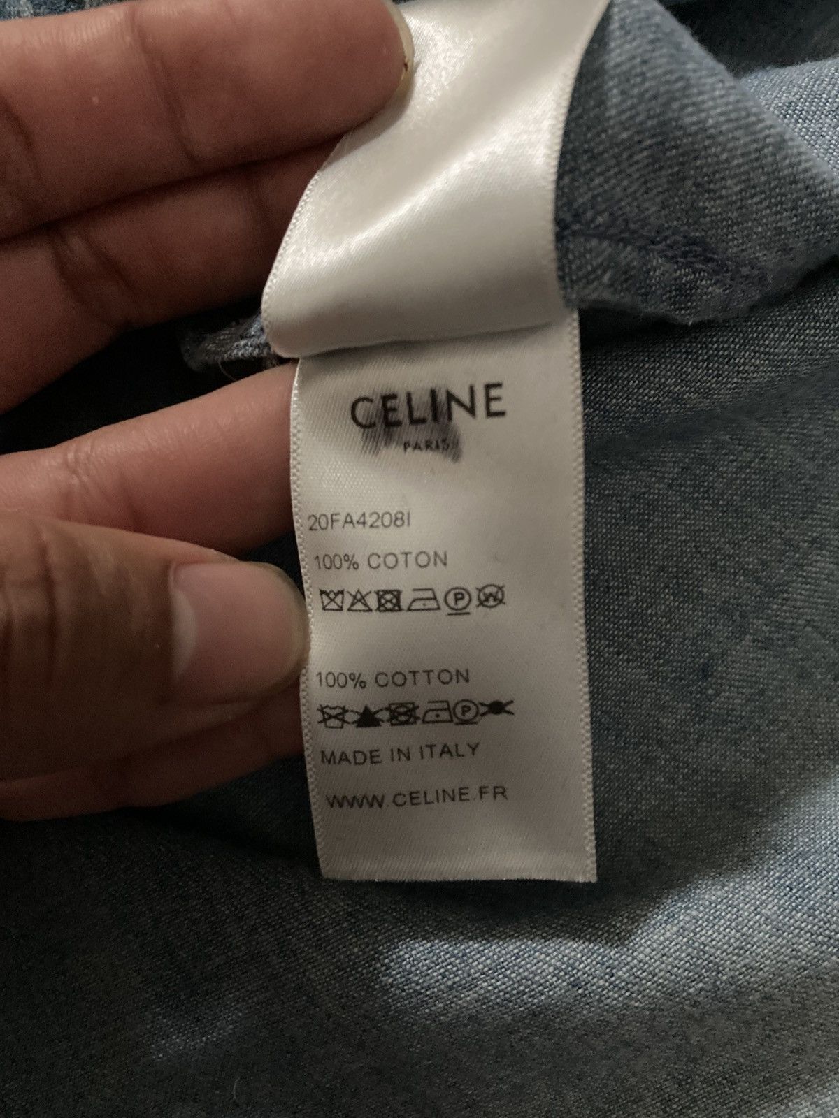 Celine SS21 Celine Horse Carriage Denim Western Logo 2021 Hedi Size US S / EU 44-46 / 1 - 8 Thumbnail