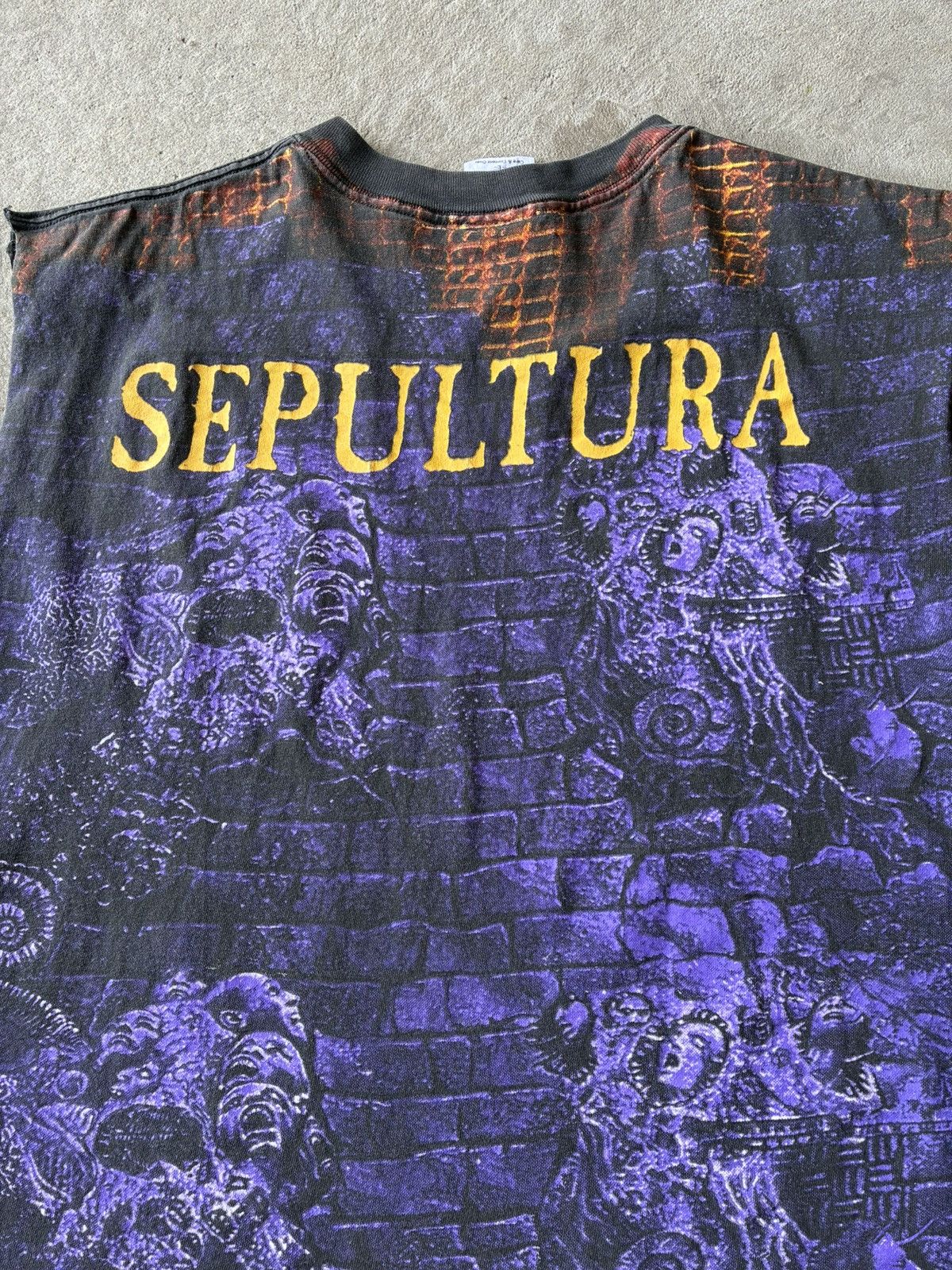 Band Tees Vintage 1993 Sepultura Chaos AD Biotech All Over Print Shirt Size US L / EU 52-54 / 3 - 1 Thumbnail