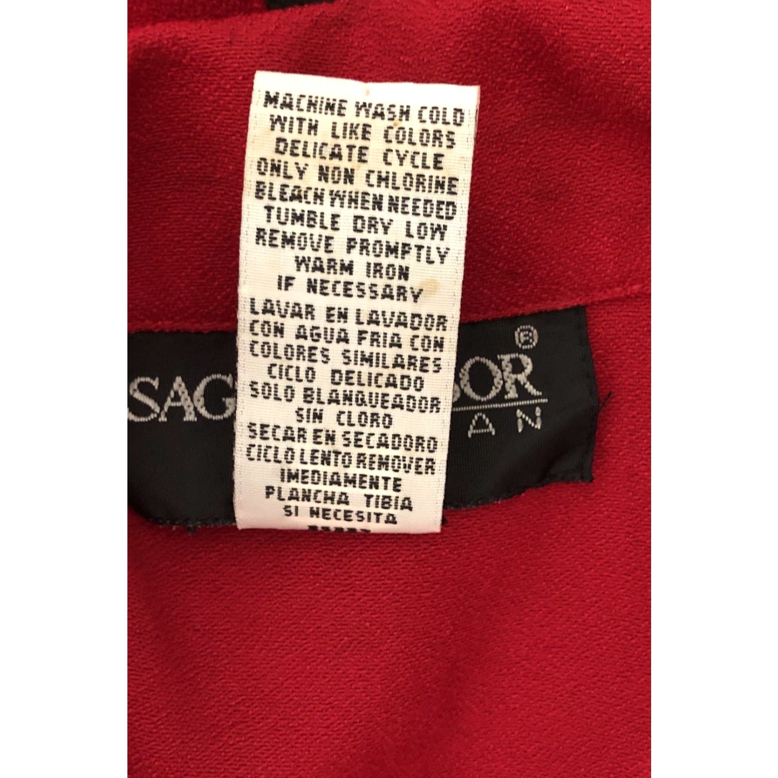 Vintage Sag Harbor Blouse Shirt 1X Red Short Sleeve Button Back Office Work Womens Size XL / US 12-14 / IT 48-50 - 7 Thumbnail