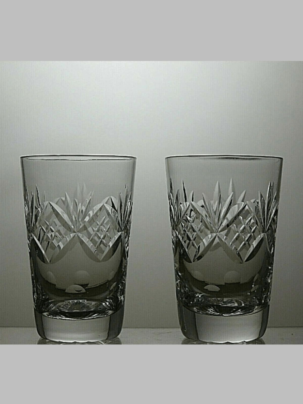 The Unbranded Brand Lead Crystal Cut Glass Set Of 2 Flat Tumblers 3 3/4" Size ONE SIZE - 1 Thumbnail
