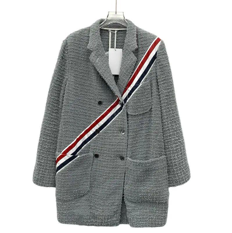 Thom Browne Thom Browne Gray Cotton Women's Jacket 0089 Size S / US 4 / IT 40 - 1 Thumbnail