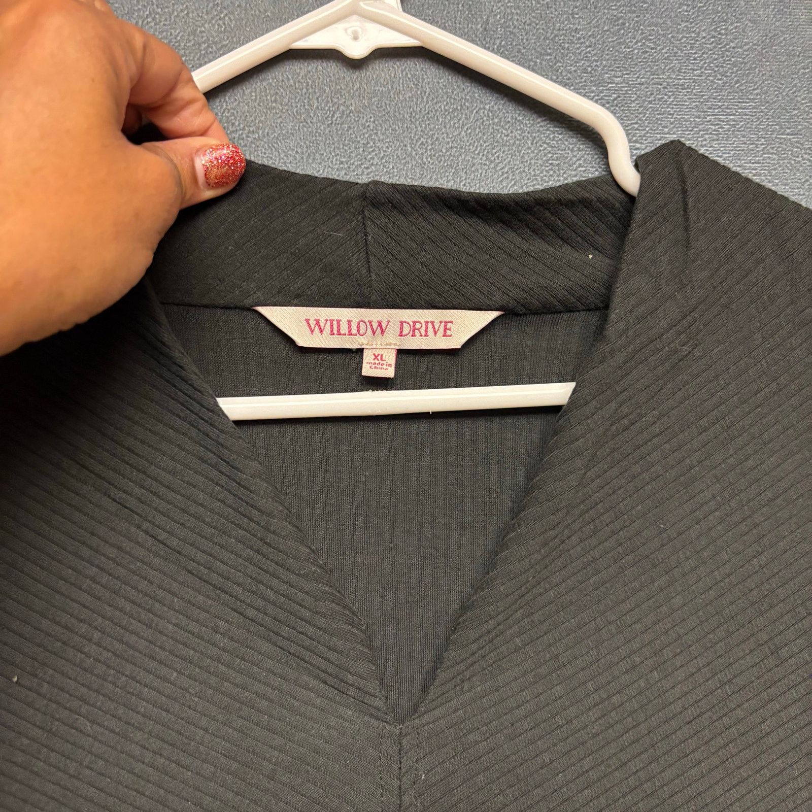 Other Willow Drive Black Ribbed Twist Front Top XL Soft Stretch Size XL / US 12-14 / IT 48-50 - 3 Thumbnail