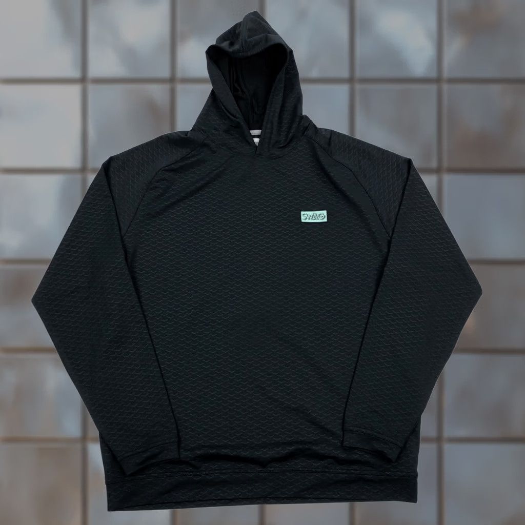 Peter Millar Peter Millar Swag Crown Pullover Hoodie Men L Black Activewear Golf Pullover Hooded Knit Polyester Spandex All Seasons Breathable Logo Textured Size US L / EU 52-54 / 3 - 1 Thumbnail