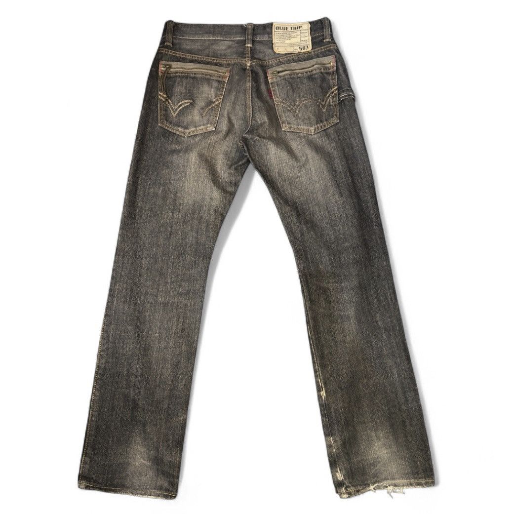 Hysteric Glamour Edwin Blue Trip 503 Black Distressed Denim ifsixwasnine Size US 32 / EU 48 - 2 Thumbnail