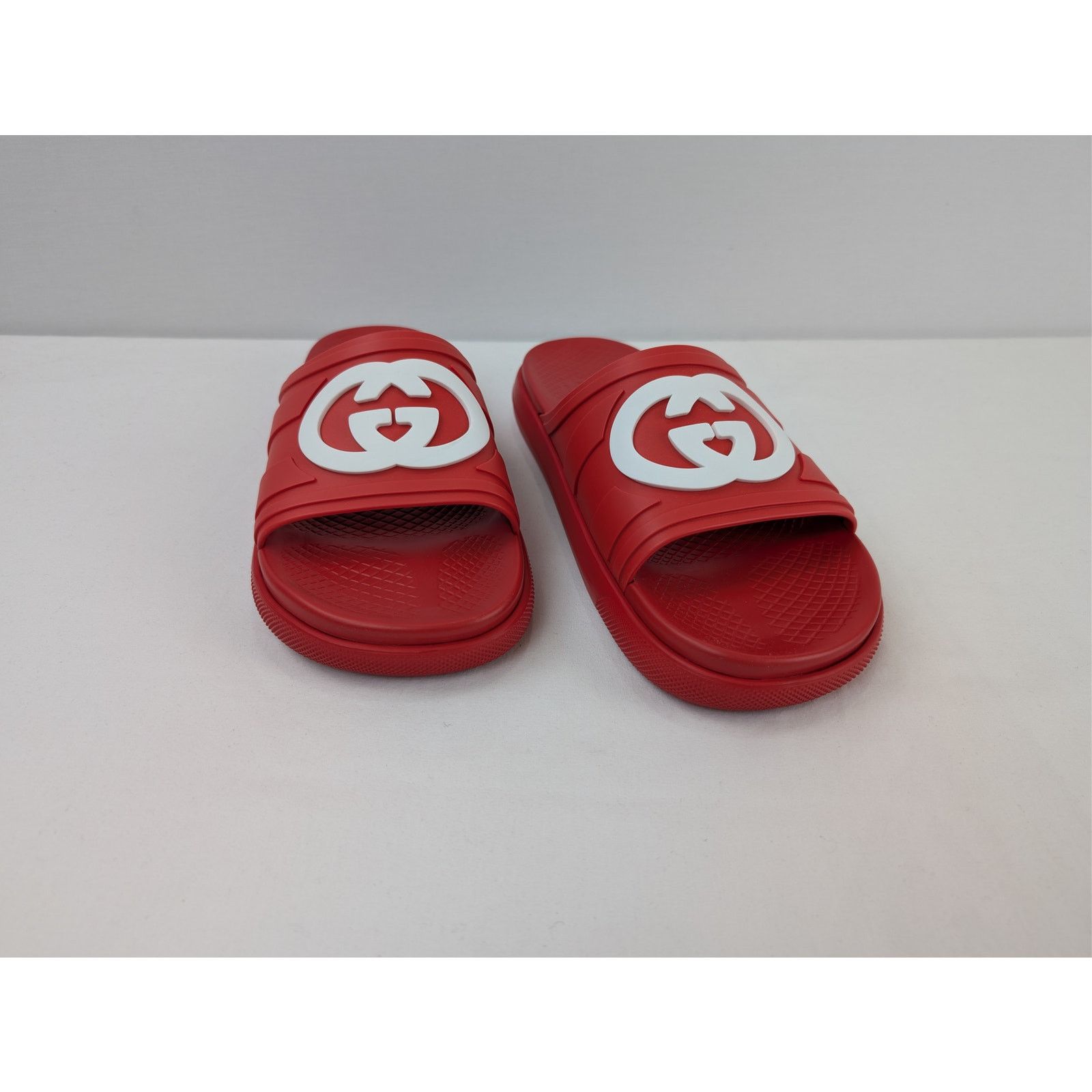 Gucci o1rshd1 Men's New Pursuit Slide Rubber 650 Slipper in Red Size US 12.5 / EU 45-46 - 6 Thumbnail