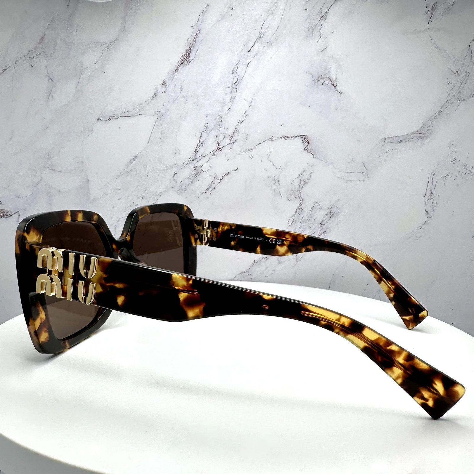 Miu Miu New MIU MIU Sunglasses Brown Square Gold Full Rim 56mm Size ONE SIZE - 14 Thumbnail