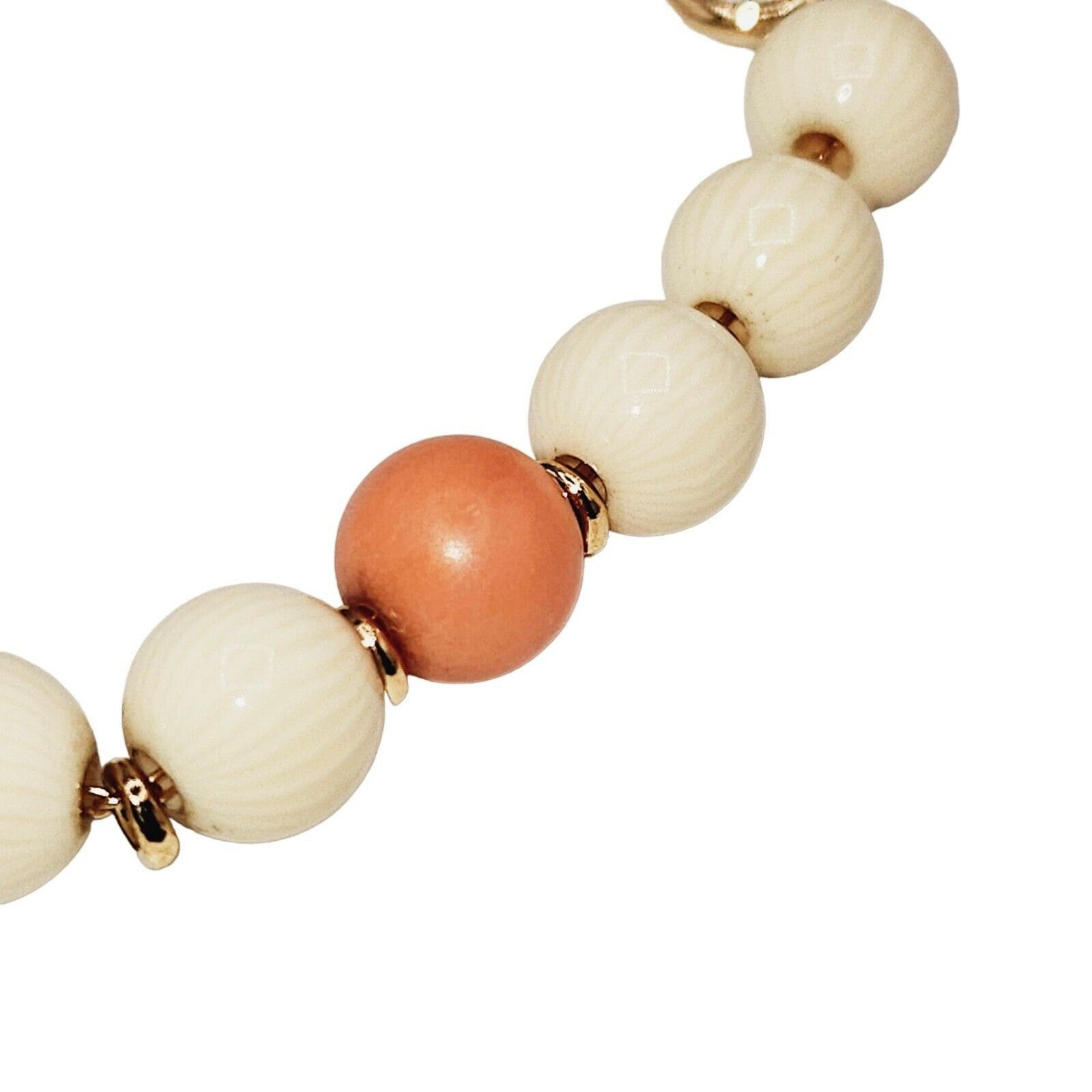 Other VTG Y2K Napier Bracelet Cream Orange Bead Fashion Jewelry Size ONE SIZE - 3 Thumbnail