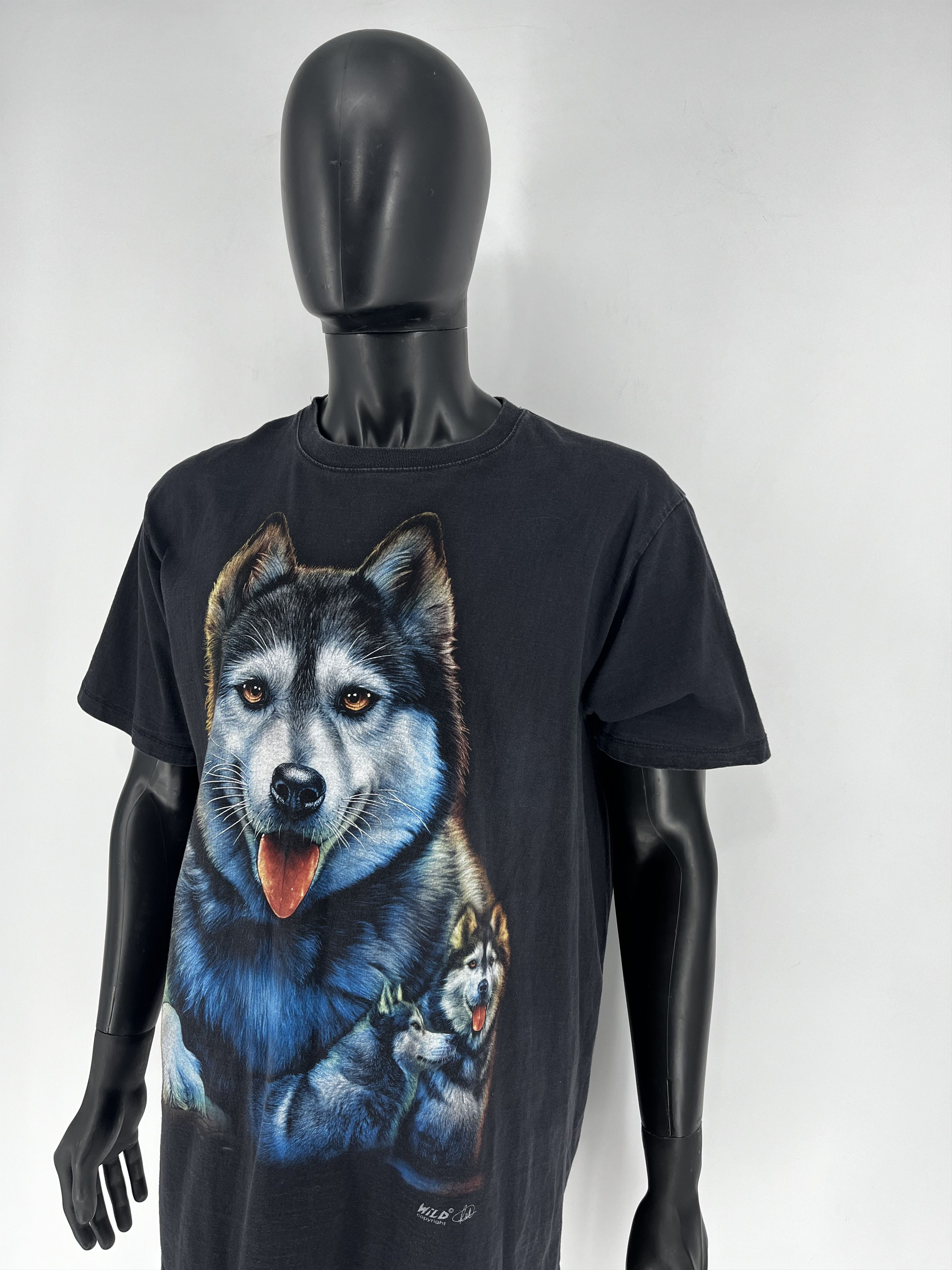 Vintage Vintage 90s Wolf Face Boxy Fit Tee Toys Rock Spiral XLize M Size US XL / EU 56 / 4 - 4 Thumbnail