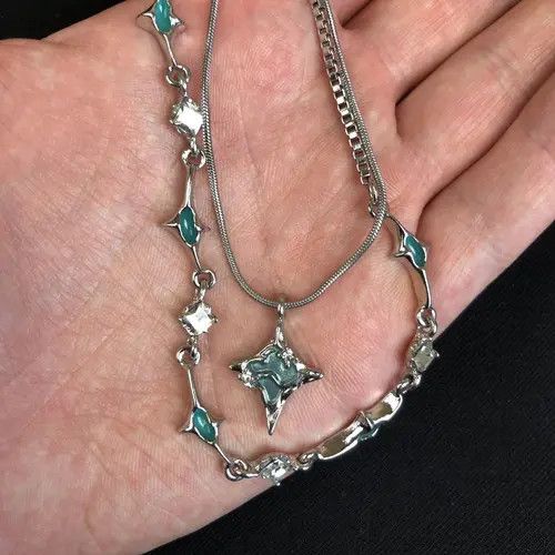 Jewelry Elegant Layered Silver Necklace Size ONE SIZE - 1 Thumbnail