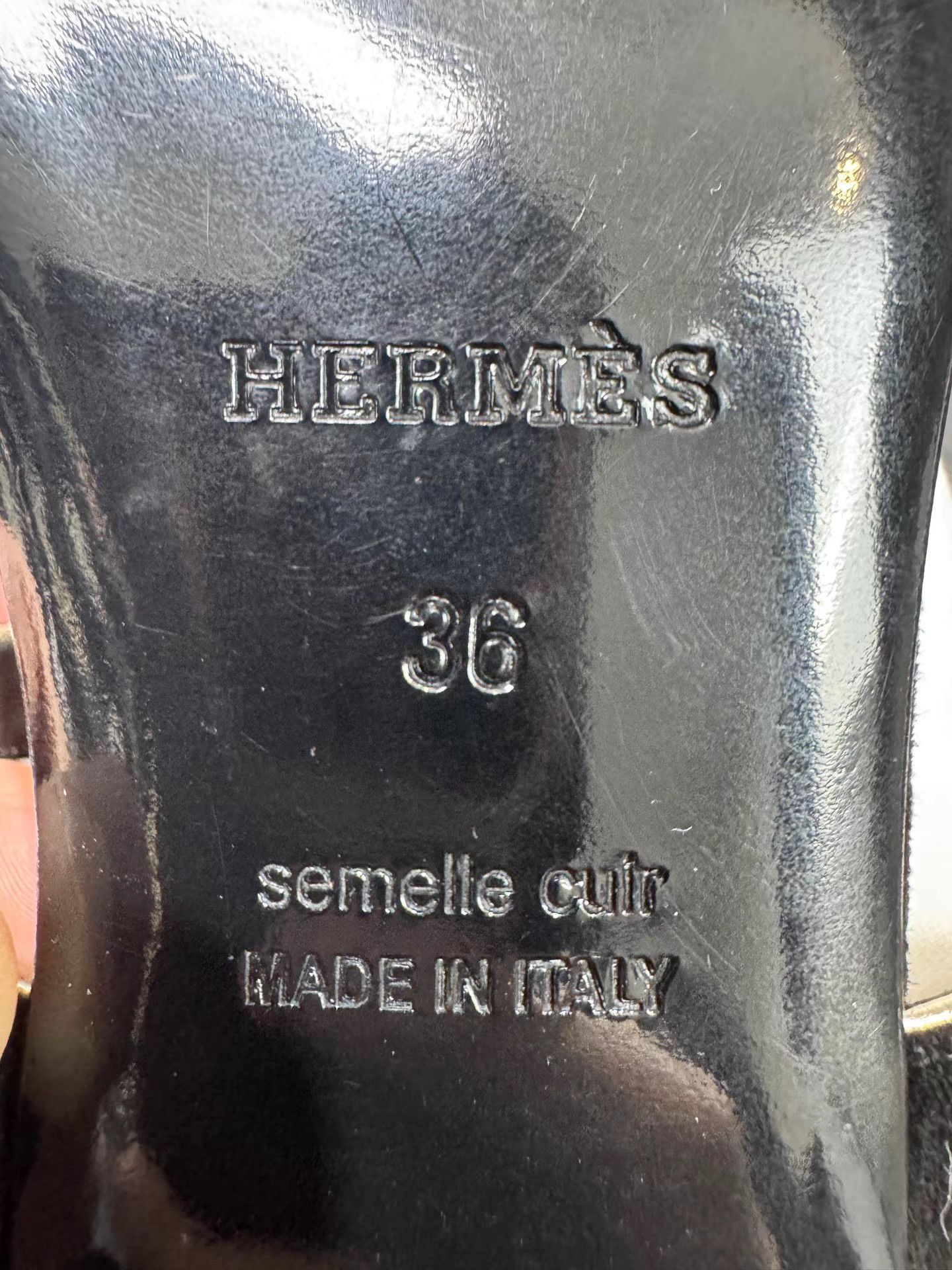 Hermes HERMES Black Sandals Size US 6 / IT 36 - 7 Thumbnail