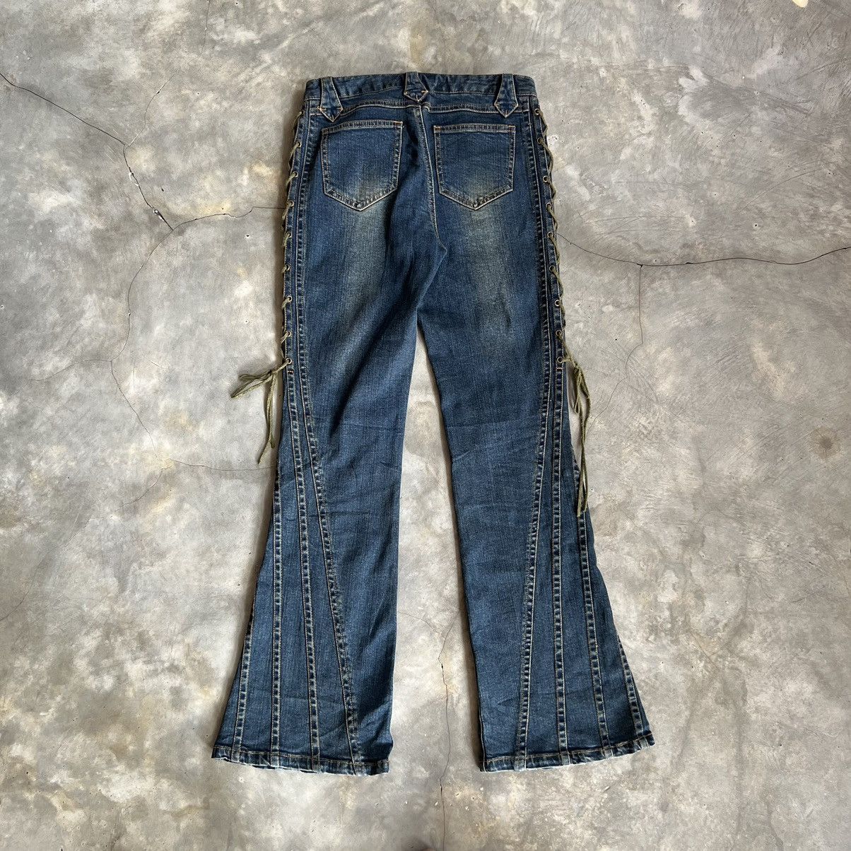 Tornado Mart Y2K Browd Win Tornado Mart Style Lace Flare Jeans Size 27" / US 4 / IT 40 - 2 Thumbnail